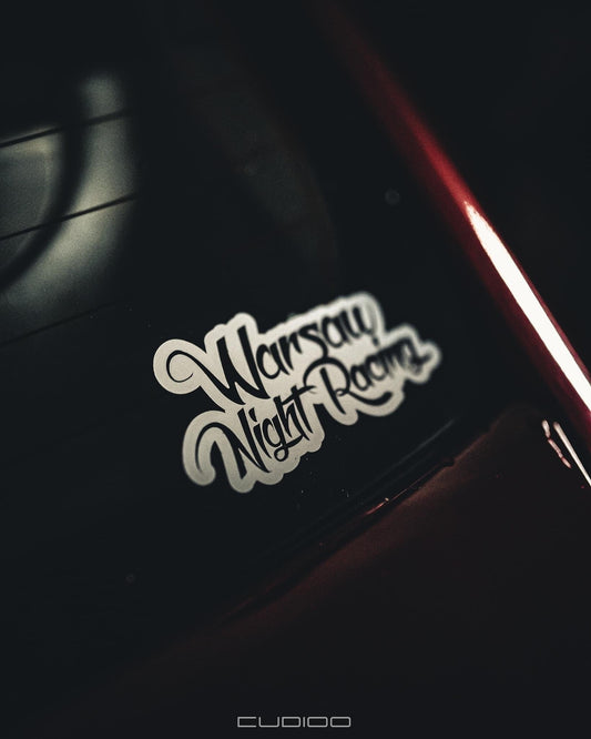 Biała naklejka Warsaw Night Racing
